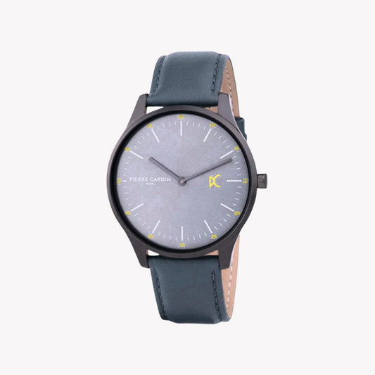 Pierre Cardin Men's Gray Leather & Stainless Steel Watch | CBA.4007-0